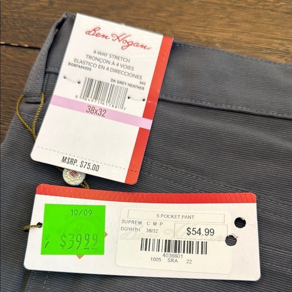 Ben Hogan 5 Pocket Pant Dark Heather Grey Size 38x32 - Picture 2 of 12